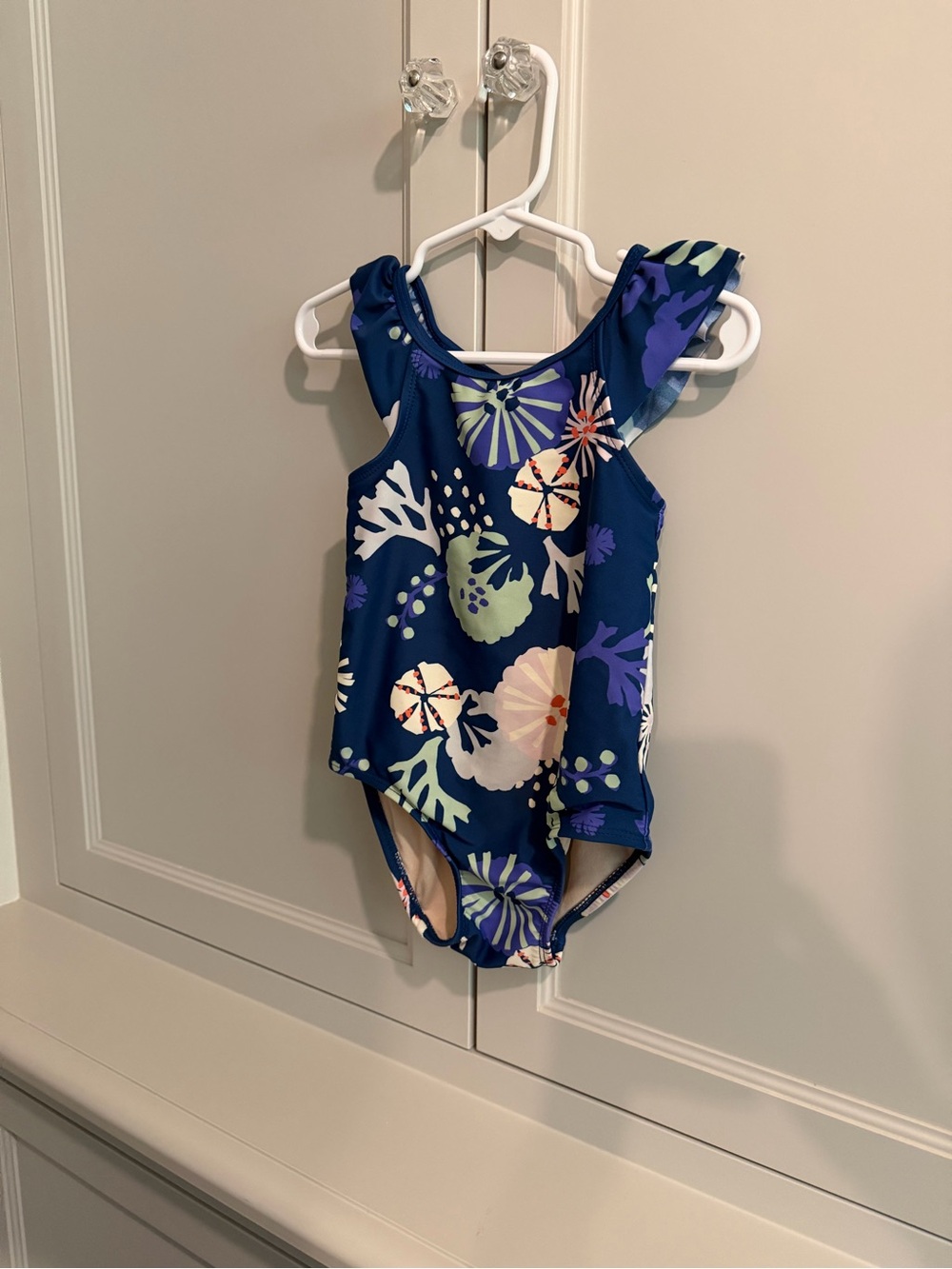 Tea Collection Girl's Navy Floral One-Piece Swimsuit